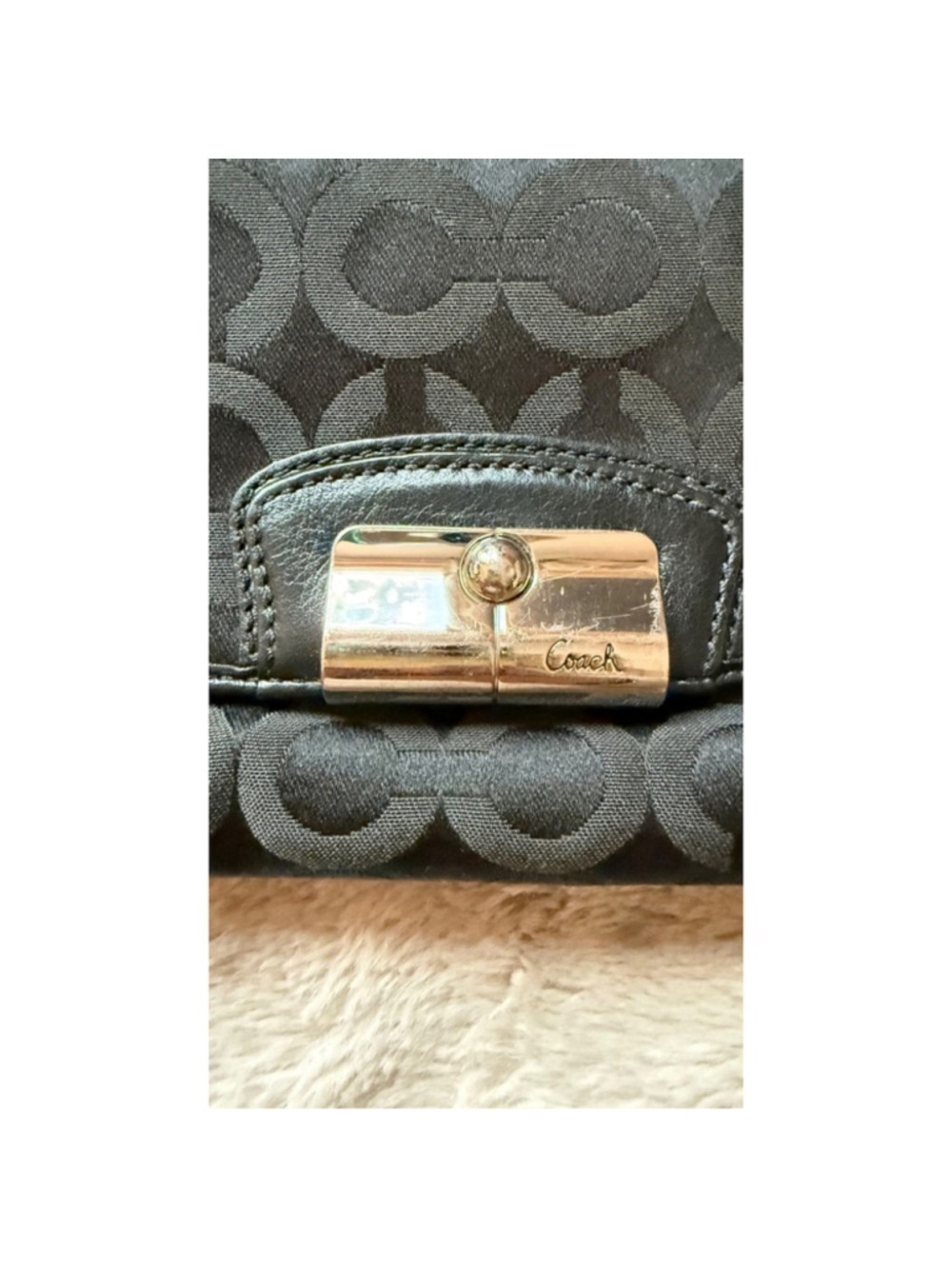 Coach Kristin Lurex Signature Op Art Wristlet Clutch Black F45131 - Picture 12 of 14